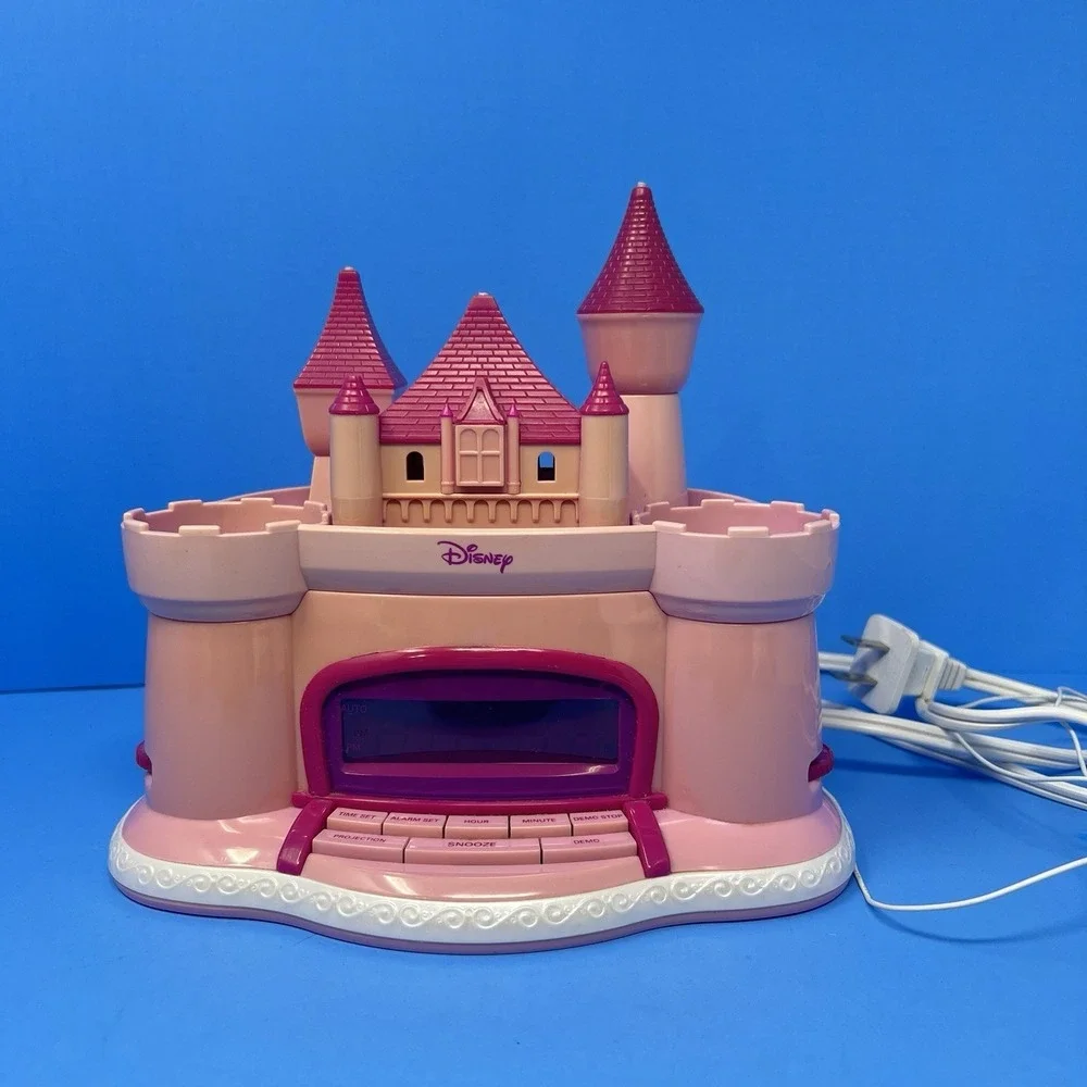 Disney Princess Castle Pink Alarm Clock Radio AM FM Music Kids Room Decor Tested